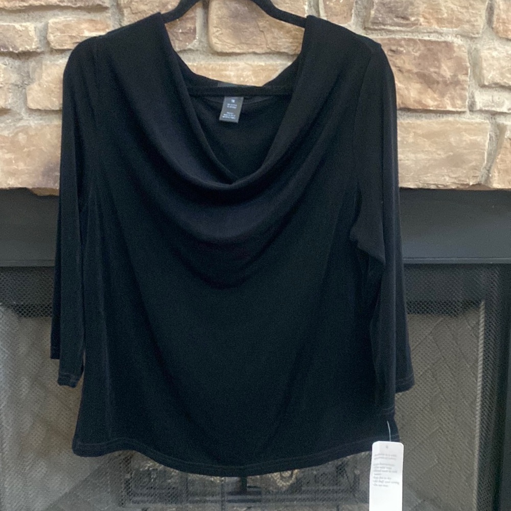 NWT Madie in Heaven black blouse. Size 1X